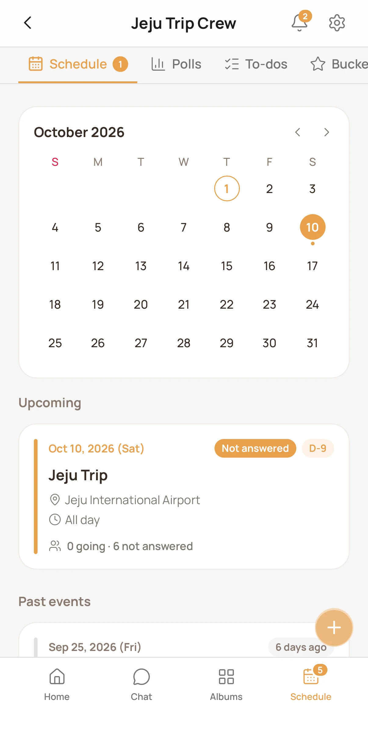 Shared calendar